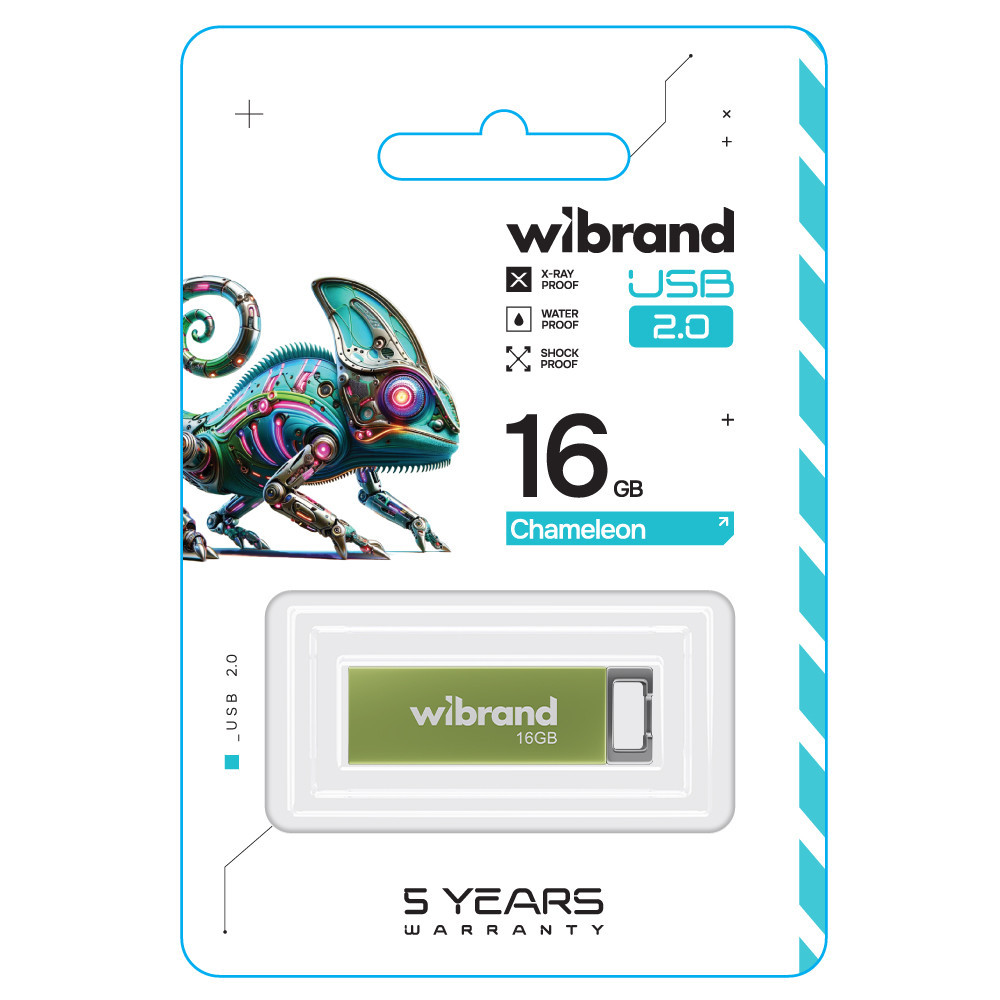 Флеш-накопитель Wibrand USB 2.0 Chameleon 16Gb Light Green Киев - изображение 2
