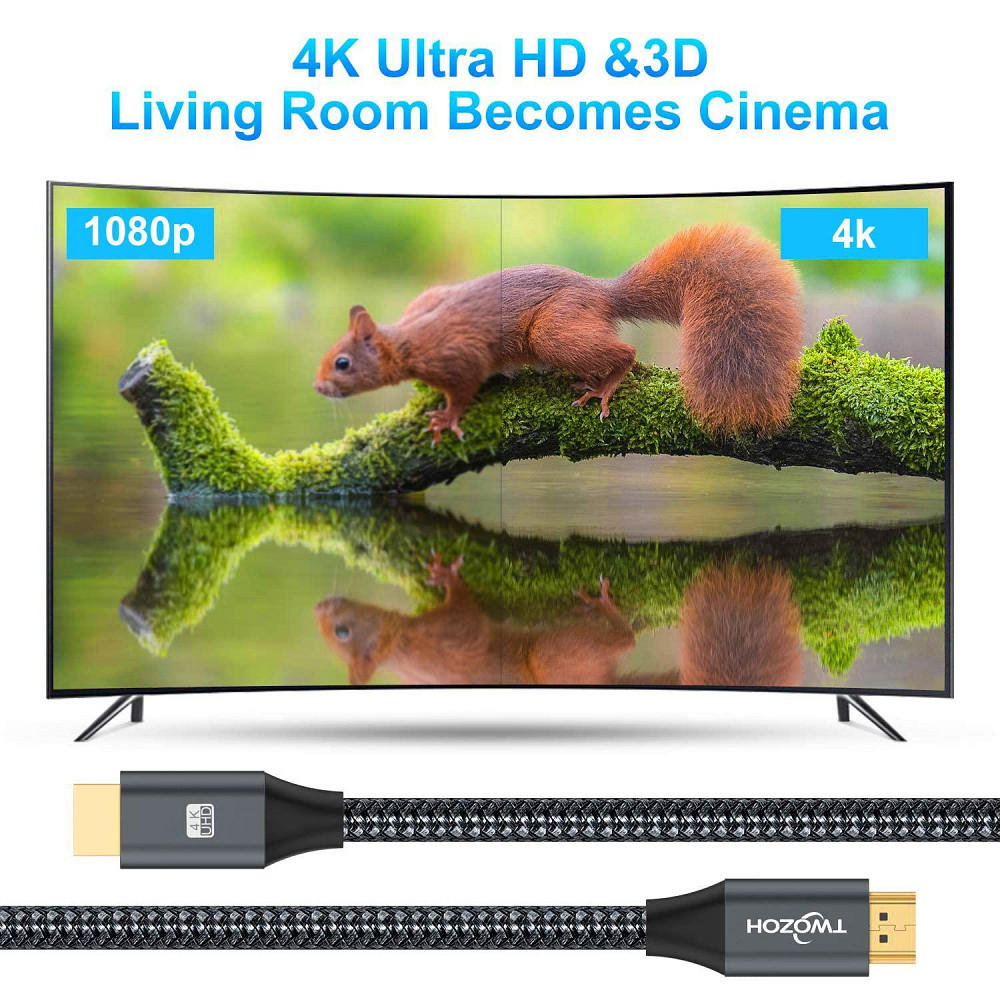 Кабель HDMI — HDMI Twozoh 0,3м Луцк - изображение 2