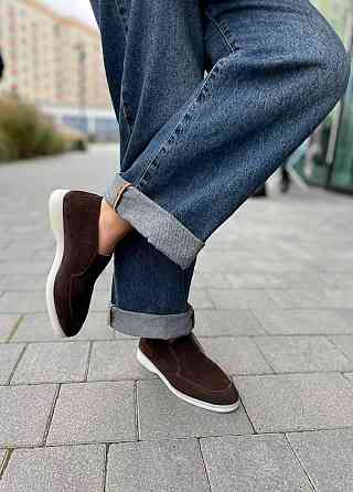 Лоферы женские Notta bene коричневые натуральная замша осень-весна размеры 36-40 (T-0224) Коломия