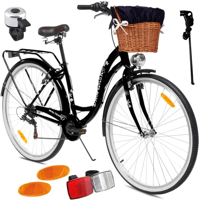 Велосипед Maltrack Citybike Dreamer 6-Speed Black 28" + Koszyk Київ - фото 1
