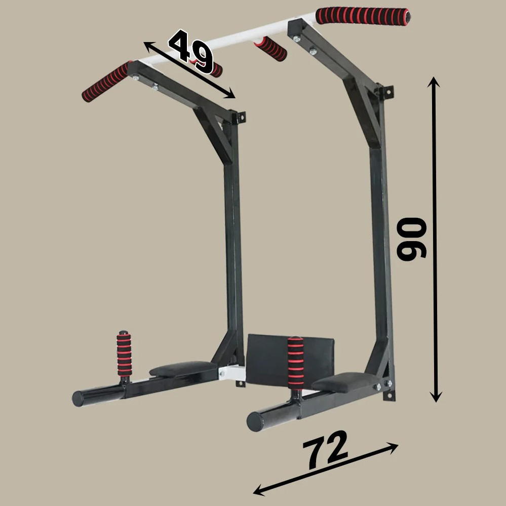 Спортивный настенный турник + брусья + пресс 4 в 1 А204-ЧГ для дома Киев - изображение 3