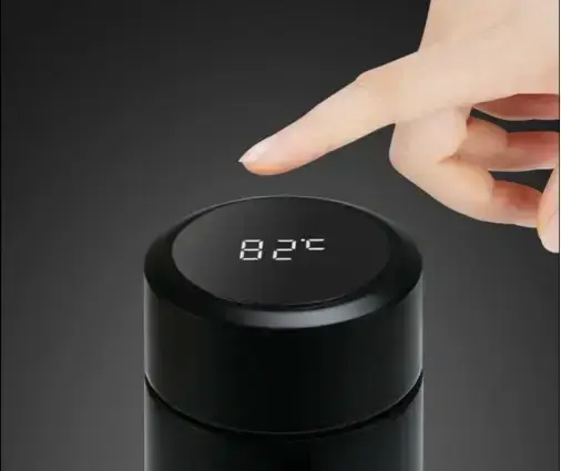 Розумний термос з датчиком індикатором температури 375 мл з інтелектуальним LED екраном чорний Одеса - фото 9
