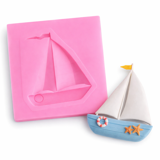 Молд силиконовый Кораблик 39 на 46 мм розовый Киев