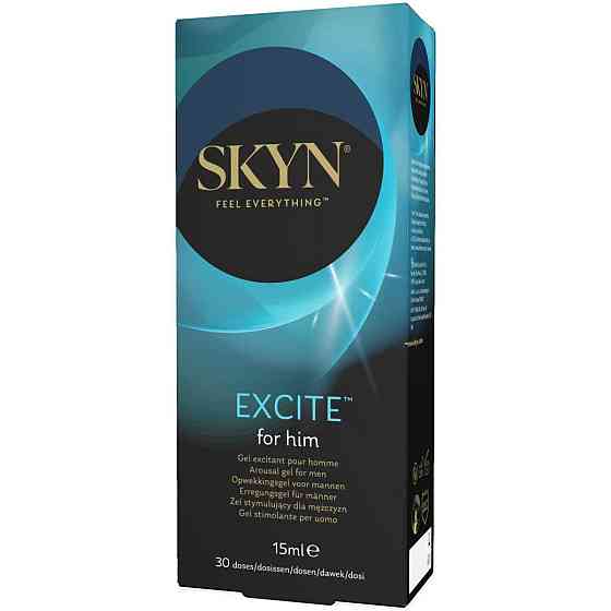 Стимулювальний гель для пеніса SKYN Excite for him 15 мл, поколювання, тепло-холод, містить L-аргінін Sex Aura Київ