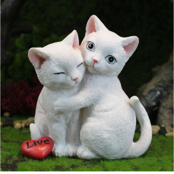 Садовые фигуры Котики для террасы, сада, дачного участка, декора, интерьерная фигурка.  Высота 13.1 см. Одесса