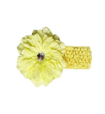 Детская желтая повязка - цветок 12см, окружность 28-50см Киев - изображение 1