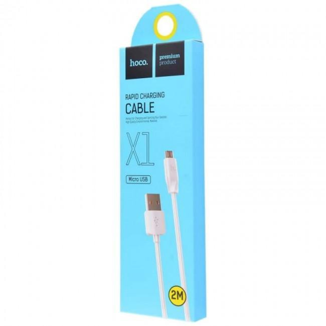 Кабель HOCO X1 Rapid Charging Micro-USB 2 м – зарядка та передача даних, міцний, білий Одеса - фото 1