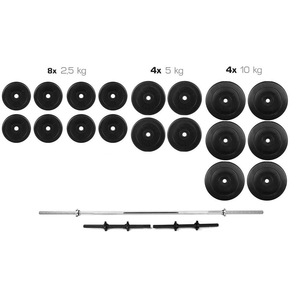 Штанга 110 кг пряма фіксована складальна + Гантелі 2 * 21 кг розбірні комплект набір для дому Київ - фото 1