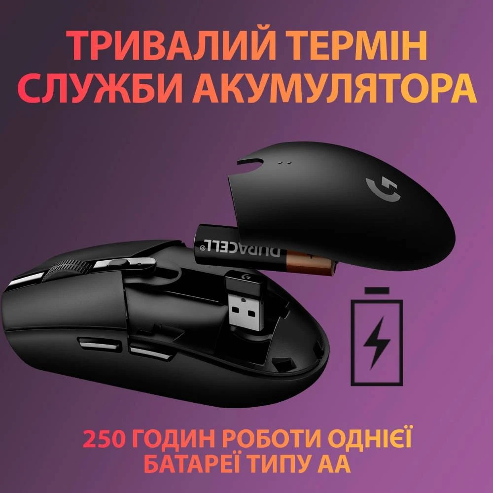 Миша бездротова Logitech G305 Black (910-005282) Чорний Харків - фото 8