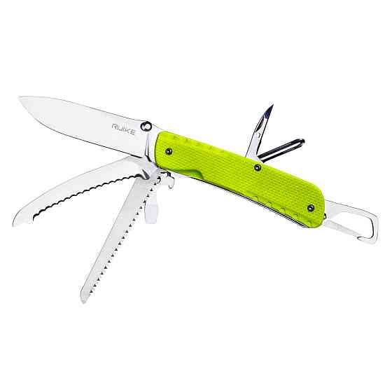 Багатофункціональний ніж Ruike Trekker LD43, (8.5 см) 12C27 / G10 зелений, 15 інстр. Киев