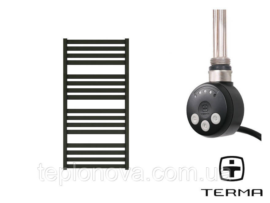 Електрична Рушникосушка Плоска Чорна 960х500 Terma Marta Чернівці - фото 1