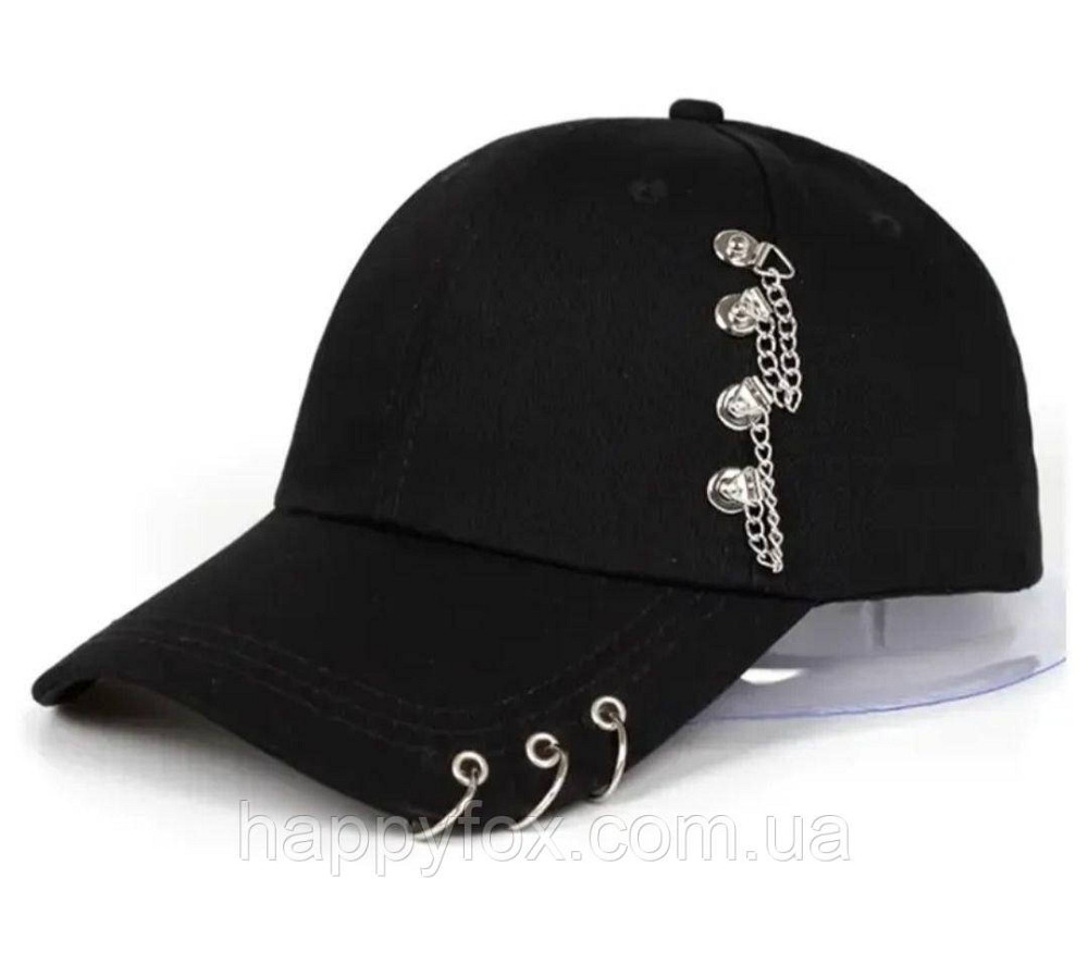 Кепка біла з кільцями та ланцюжком, бейсболка унісекс Львов - изображение 1