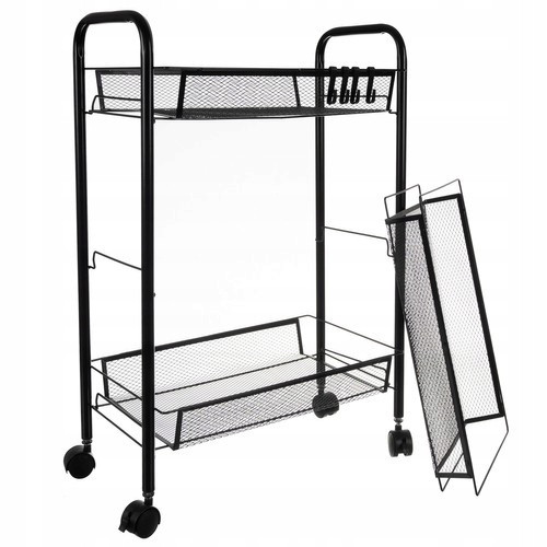 Металлический стеллаж с тремя полками на колесах для кухни и ванной Ruhhy (24749) Нововолынск - изображение 2