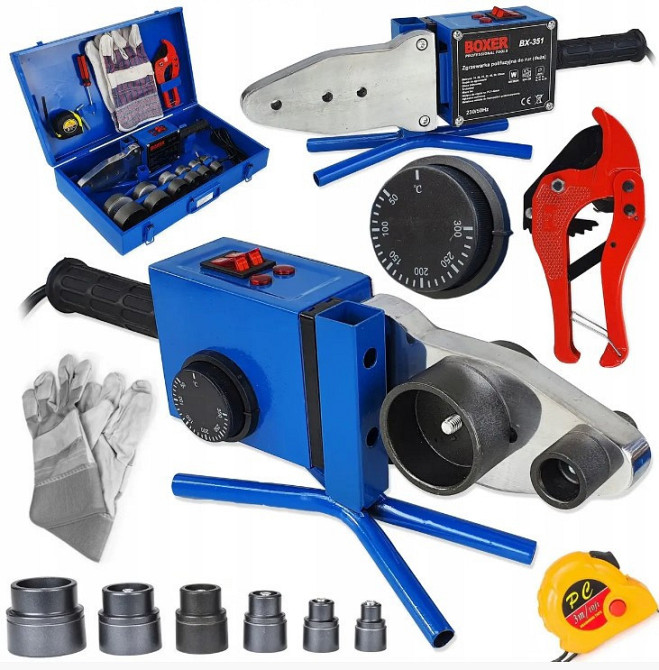 Паяльник для пластикових труб BX-351 2850Вт із тефлоновими насадками 16–63мм у металевому кейсі Одеса - фото 1