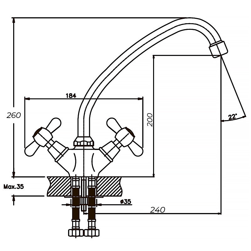 Змішувач для кухні Haiba DOMINOX 271   ( HB0077 ) 38473 Харків - фото 2