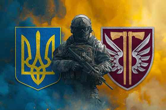 Прапор 77 ОАеМБр Воїн з Гербом України 600х900 мм Запоріжжя