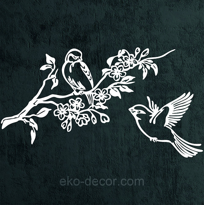 Декоративне настінне Панно «Пташки», Декор на стіну 50*27 см, Білий Київ - фото 5