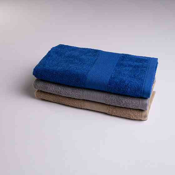 Банное махровое полотенце с бордюром GM Textile 70х140см 400г/м2 (Синий) Сумы