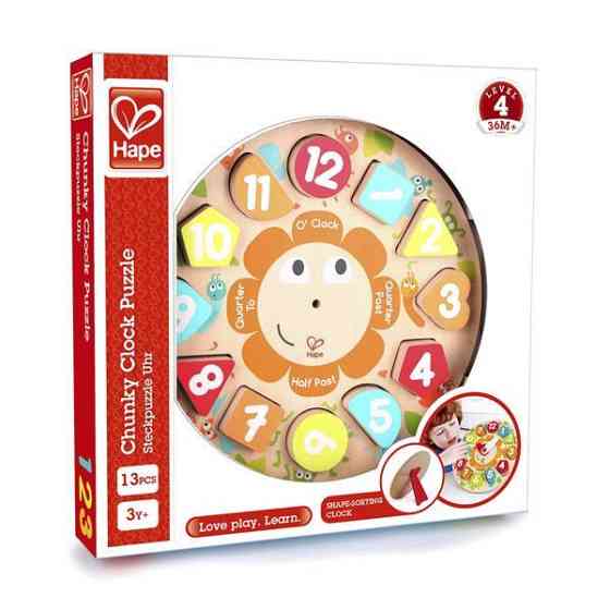 Дерев'яний пазл-сортер Hape Годинник (E1622) Киев