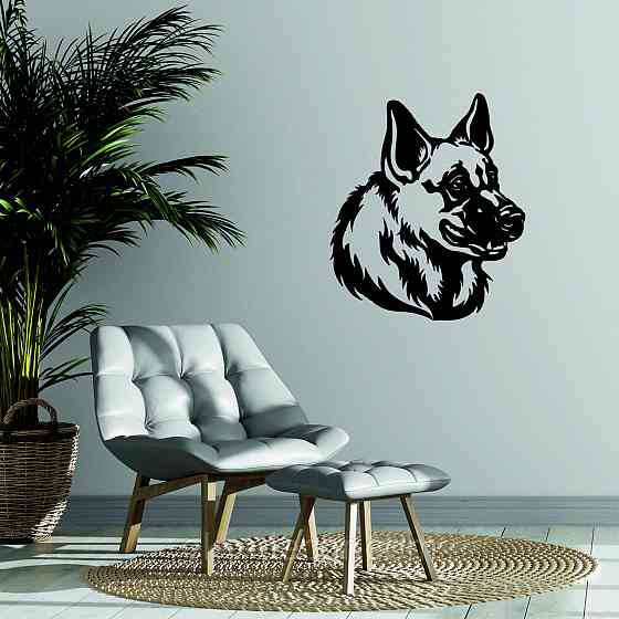 Декоративне настінне Панно «Овчарка», Декор на стіну 90*78 см, Чорний Київ