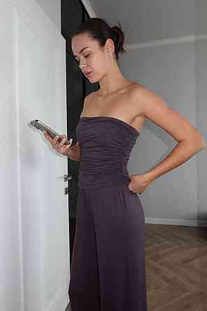 Жіночий базовий костюм-трійка: кардиган топ і штани турецька віскоза Графітовий Одеса