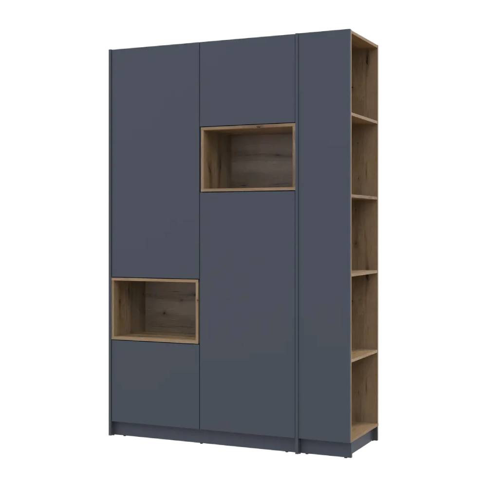 Шкаф для одежды с нишей и этажеркой Doros Дейл Графит/Дуб Эвок 2 ДСП 143.2х52х220 DRS-011723 (44900335) Львов - изображение 4