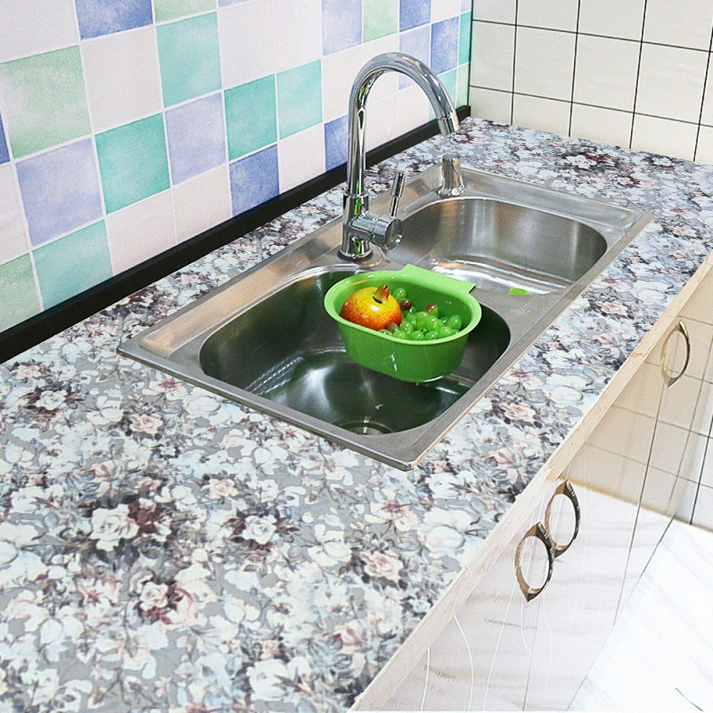 Самоклеящаяся пленка с узором серых роз Киев - изображение 5