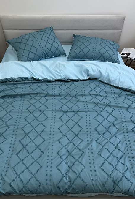 Ecotton Комплект постільної білизни Ecotton Jaquard Сімейний 150х215 см бірюзовий Green Киев - изображение 2