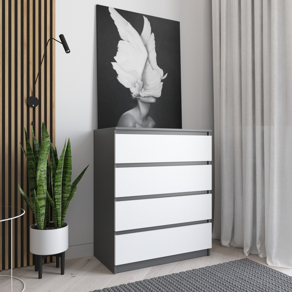 Комод VAYS R-4, на 4 шухляди без ручок, ЛДСП 80×40×98 см – для дому, офісу, вітальні, спальні Львів - фото 7