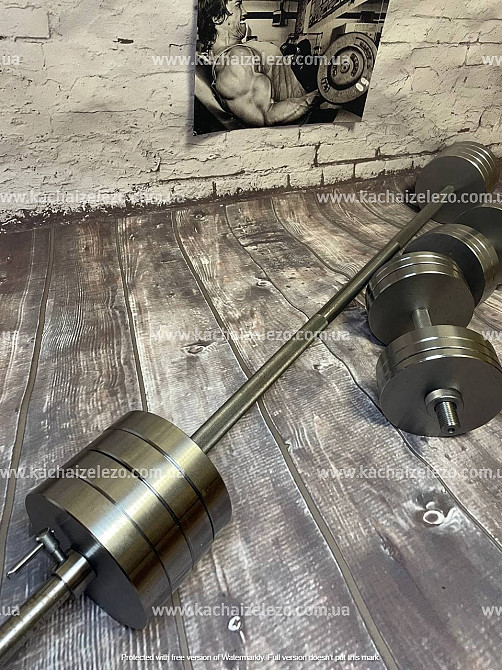 Набор 67 кг Штанга + Гантели металлические разборные 2 по 30 кг Гантели, гири, штанги и диски Киев - изображение 3