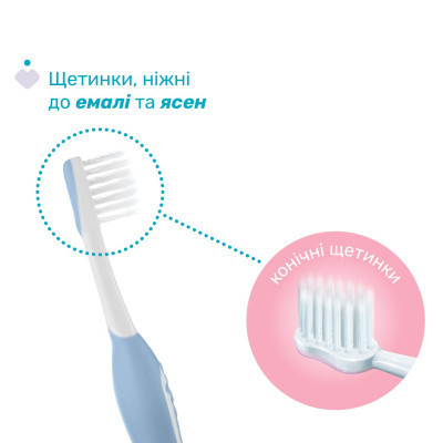 Детская зубная щетка Chicco для первых зубов, 6-36 мес. голубая (8058664174690) (12081.11) Винница - изображение 3