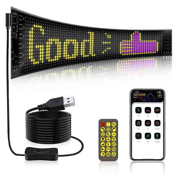 Гнучка LED панель/екран під скло авто Bluetooth (92 x 374 мм) Харків