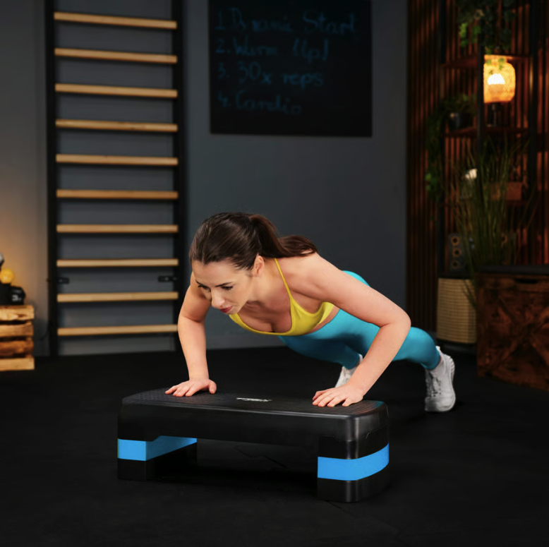 Степ платформа спортивная для фитнеса аэробики кардио упражнений на выносливость регулируемая высота голубая Киев - изображение 10