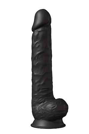 Фаллоимитатор гигантский реалистичный Dreamtoys Real Love на присоске с мошонкой, черный Sex Aura Киев
