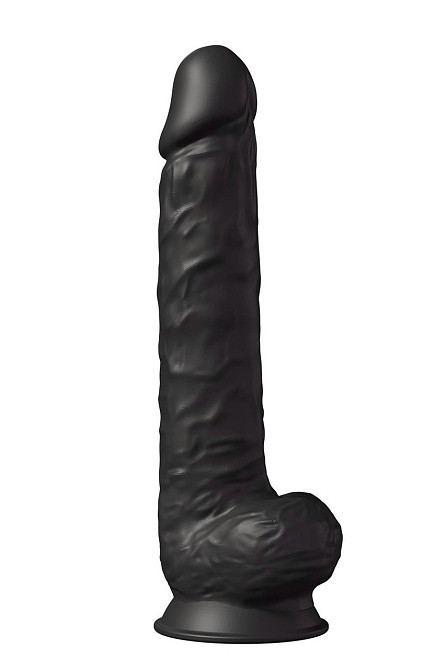 Фаллоимитатор гигантский реалистичный Dreamtoys Real Love на присоске с мошонкой, черный Sex Aura Киев - изображение 2