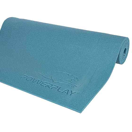 Килимок для йоги фітнесу гімнастіки каремат PowerPlay 4010 PVC Yoga Mat Зелений 173см на 61см Київ