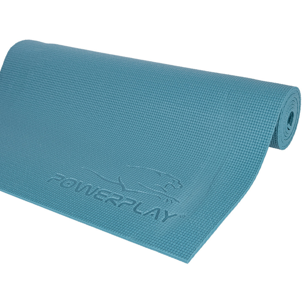 Килимок для йоги фітнесу гімнастіки каремат PowerPlay 4010 PVC Yoga Mat Зелений 173см на 61см Київ - фото 5