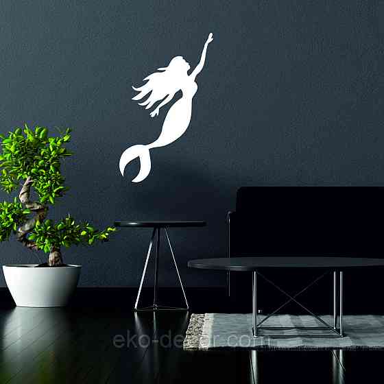 Декоративное настенное 3D Панно «Русалочка» Декор на стену с объемом 90*56 см, Белый Киев