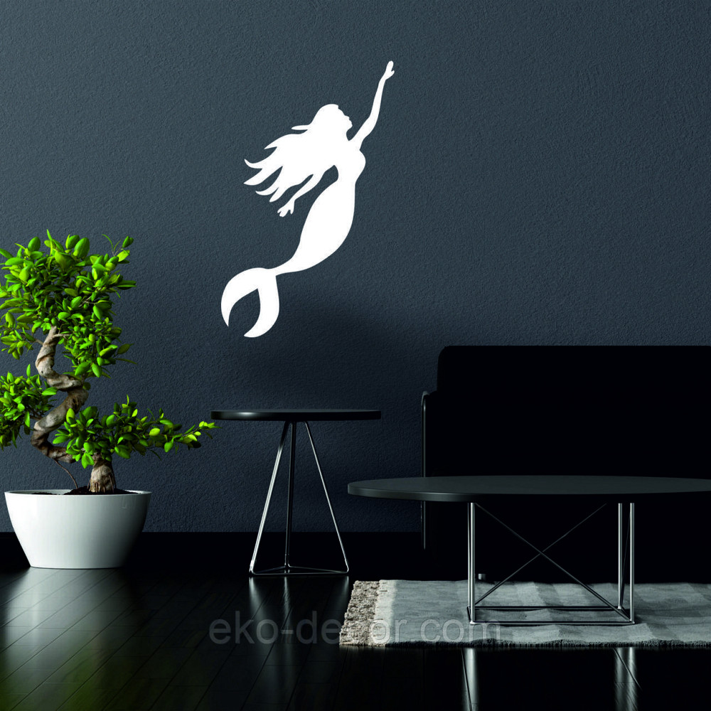 Декоративне настінне 3D Панно «Русалонька» Декор на стіну з об'ємом 90*56 см, Білий Київ - фото 2