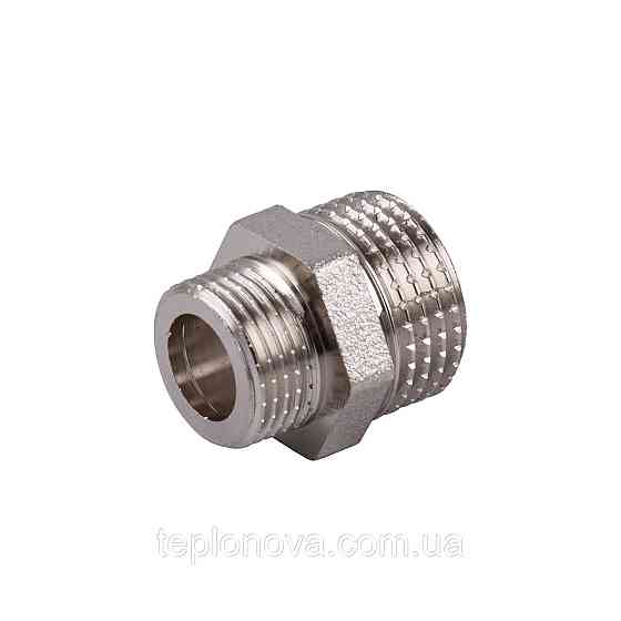 Ніпель редукційний 1/2"х3/8 НН нікельований під прокладку NN322G OPTIMUM Чернівці