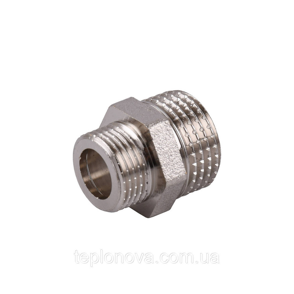 Ниппель редукционный 1/2″х3/8″НН никелированный под прокладку NN322G OPTIMUM Черновцы - изображение 1