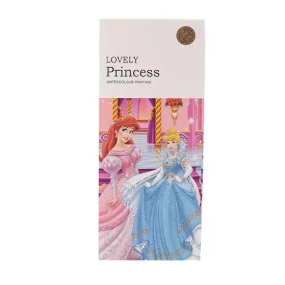 Альбом "Princess" для розфарбовування акварельними фарбами розмальовка з пензликом і фарбами для творчості Кам'янець-Подільський