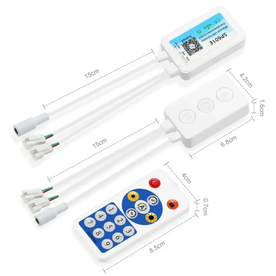 SPI Smart Music для адресной LED-ленты, Bluetooth+RF пульт, музыкальные эффекты, 5–24 В Киев