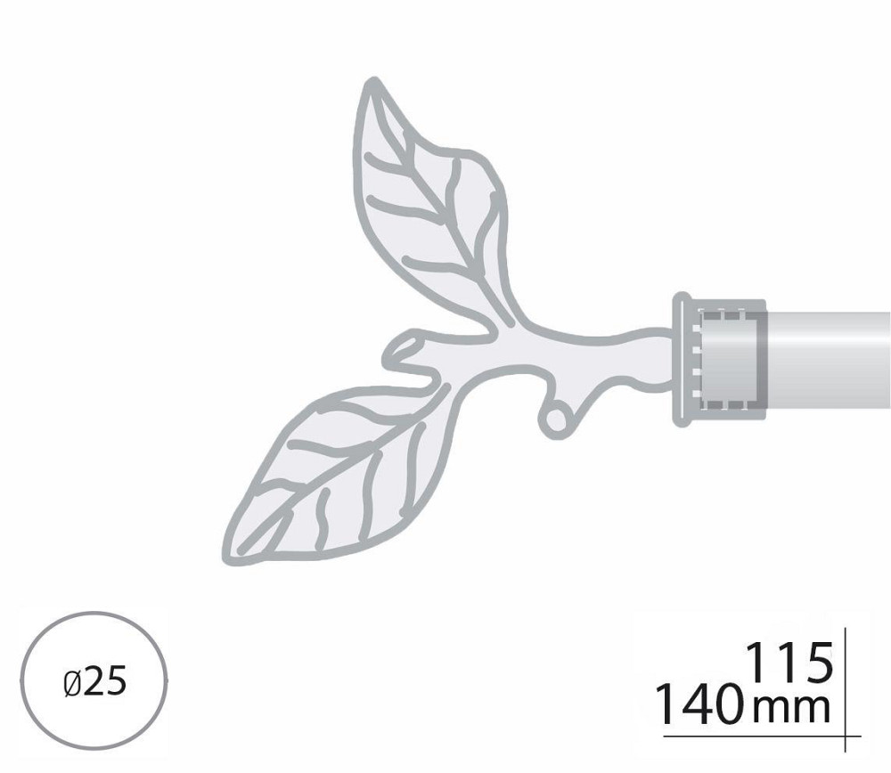Закінчення для карнизу Orvit ЛИСТОК ТРОЯНДИ 25 мм ЧОРНИЙ ОКСАМИТ Львов - изображение 2