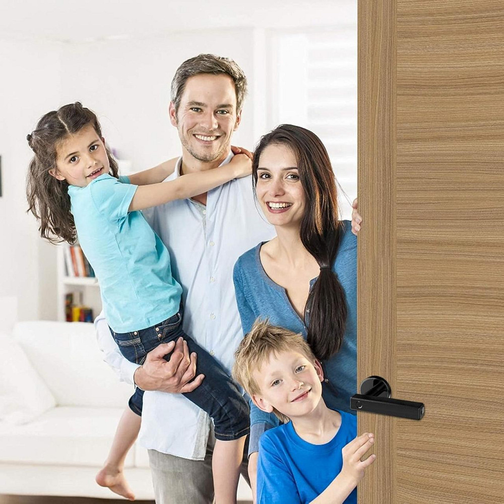 Біометричний дверний замок Bluetooth WiFi для розумного дому (чорний) з відбитком пальця Дніпро - фото 5