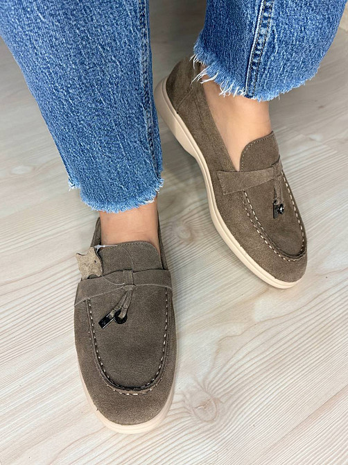 Туфли женские Meideli 509-3 лоферы из натуральной замши с кисточками бежевые, 41, 26 см Киев - изображение 10