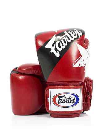 Боксерські рукавиці Fairtex BGV1 Nation Print Red 14 унцій (бинти в комплекті) Кам'янське
