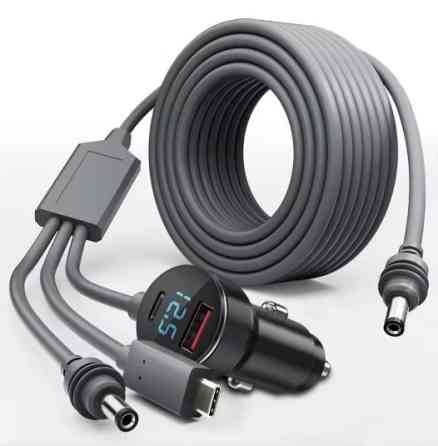 Кабель питания 3м для Starlink Mini 3 в 1 с цифровым дисплеем для систем 12-48В (Серый) Киев