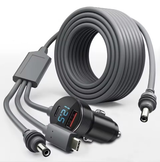 Кабель живлення 3м для Starlink Mini 3 в 1 з цифровим дисплеєм для систем 12-48 В (Сірий) Київ - фото 1