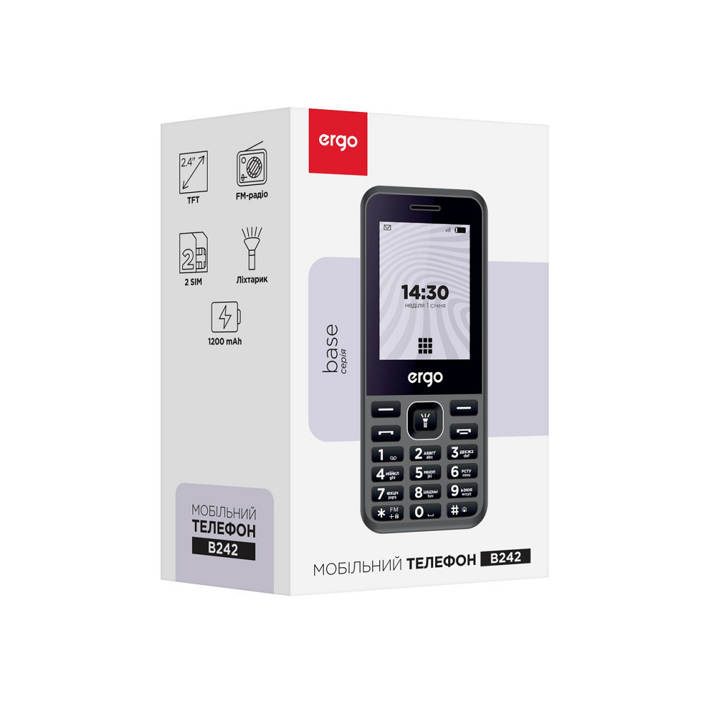 Мобільний телефон Ergo E242 Dual Sim Black ( 23353 ) Харків - фото 2